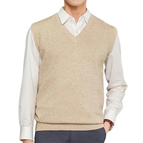 TdvcpmkkMen's Sleeveless Loose Warm Sweater Vest V-Neck Pullover Knitted Vest Sweater4