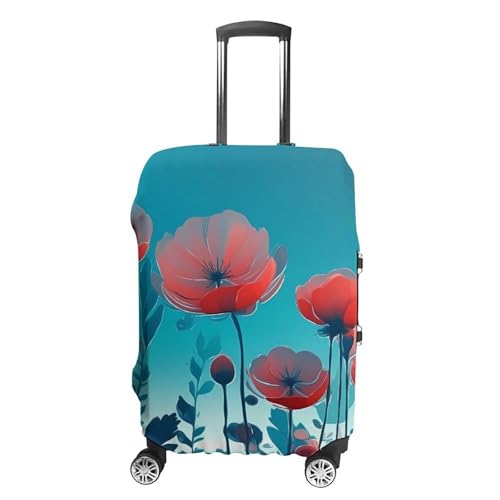 Travel Luggage Cover Protectors Elastic Anti-scratch Suitcase Cover Washable Luggage Sleeve Bright Red Flowers Suitcase Cover Protector Fit 18-32 Inch Suitcases Travel Accessories L