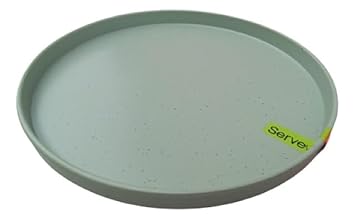 Melamine Thali Dinner Serving Plate, Set of 6,Dotted Green,11 Inch