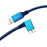 Seadream Cable micro USB 3.0 M/M de 3.3 pies; USB 3.0 en ángulo recto micro B macho a USB 3.0 tipo A macho Gen 1, cable de 5 Gbps, 1 metro, cable de disco duro externo, cable USB a USB Micro B