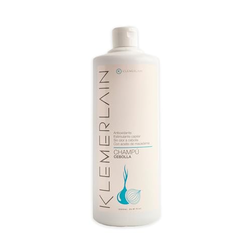 Klemerlain Champú de Cebolla Regulador del Pelo Graso. Purificante, Efecto Anticaída y Revitalizante Capilar, Proporciona Fuerza y Volumen. Antioxidante Apto para Todo Tipo de Cabello. 1 L.