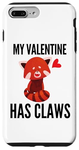 My Valentine Has Claws Red Panda Funny Valentines Bear Fun �X�}�z�P�[�X iPhone 7 Plus/8 Plus �p