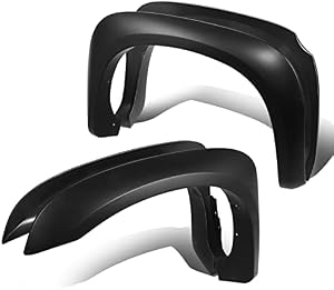DNA Motoring WF-81019-MBK Factory Style Fender Wheel Flares Compatible with Dodge Dakota Crew Cab 2005-2011,Matte Black