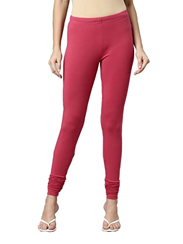 Image of GO COLORS Soft Cotton Stretch Churidar for Women | Breathable, Mid Rise, Full Length, Rusty Rose
