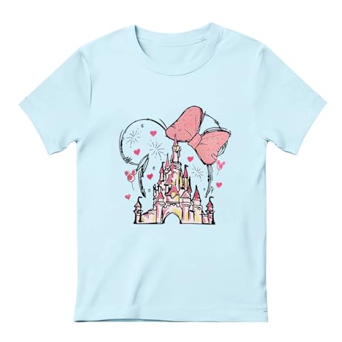 Image of Graphic Shirts for Girls Cute Bow T Shirt Kids Toddler Holiday Tshirt Vacation Trip Summer Tee Cotton Tops