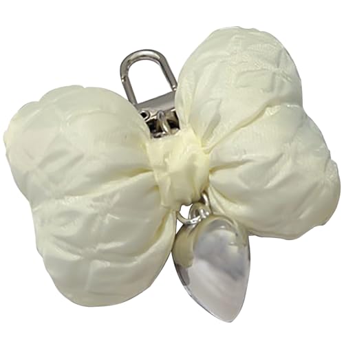 NUEAYMS Llavero colgante, llavero con lazo de moda, llavero con colgante de corazón, llavero para bolso de mano, accesorio de cadena de teléfono para mujeres y niñas