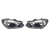 HIVZIVCCIK Feux Avants Pour Golf 6 2011 2012 2013 2014 Phares De Voiture Phare Assemblage Remplacement Avant Lumière Entière Lampe Frontale Lumière Phares Avant Ensemble(2 Pcs Left and Right)