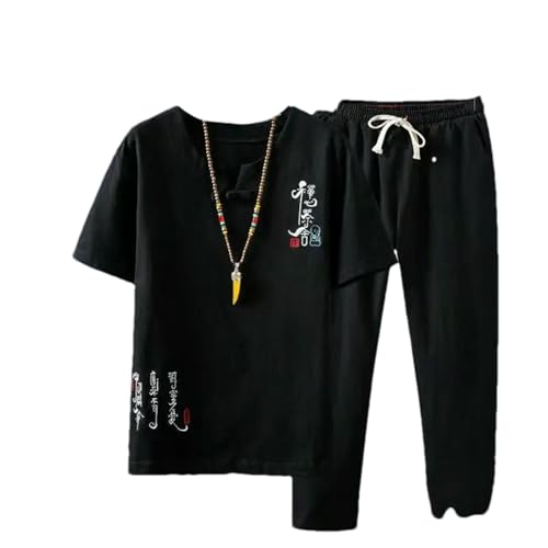 Tenue chinoise homme vêtement de salon et vacances ensemble 2 pièces léger contre la chaleur