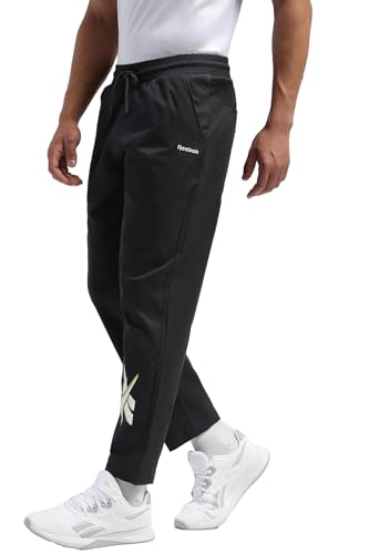 Image of Reebok Men's Polyester Track Pants - Quick Dry Lightweight Gym Trackpants for Men | Training Running Payjama for Men | Athletic Pants - Elastic Drawcord Waistband
