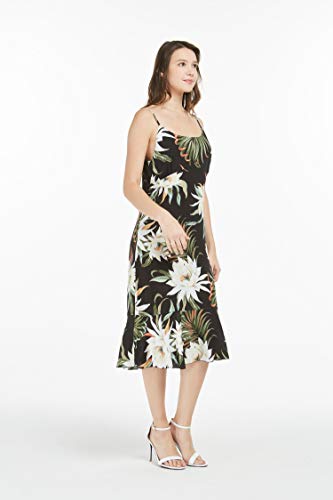 Image of Family Matching Hawaiian Clothes, Wispy Cereus Black | Lightweight 100% rayon • Family matching outfits • Tropical floral print • Beach vacations • Luaus • Cruises • Family photos