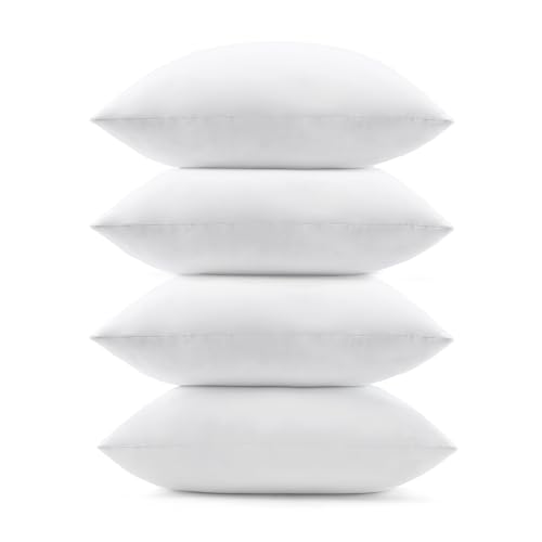 Image of puredown 14x22 Feather Down Pillow Inserts, Set of 4 Lumbar Pillow Inserts for Decorative Throw Pillow, Bed, Couch and Home Decor