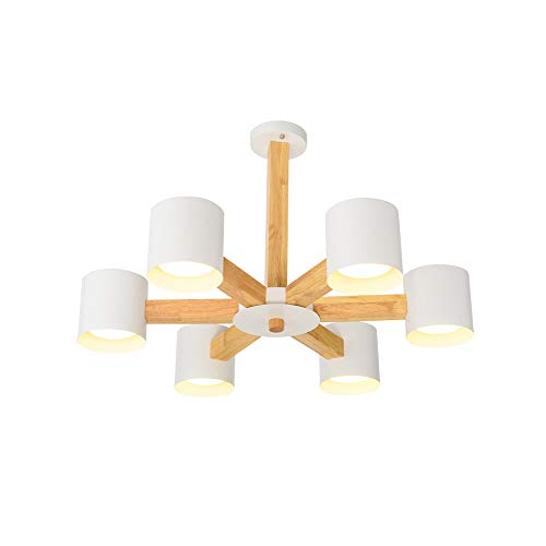 Lustre en bois LED moderne pour salle à manger et salon convivial