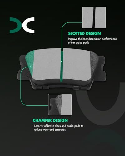 Image of SCITOO D1212-9312 Disc Brake Pads Sets Rear Ceramic Brake Pads w /Hardware | For Lexus For ES300h,For ES350,For HS250h,For Pontiac For Vibe,For Toyota For Avalon,For Camry,For Matrix,For RAV4