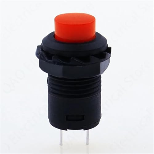 Interruptores pulsadores momentáneos 12V DS-228 rojos pack de 10 para paneles y cuadros de mandos