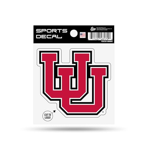 Rico Industries NCAA Utah Utes UU Interlocking Logo 4" x 4" Sports Decal