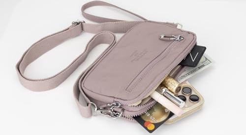 Image of JANKS Small Crossbody Bags for Women Wristlet Wallets Nylon Shoulder Bag with 4 Zipper Carry All Purse Credit Card Holder