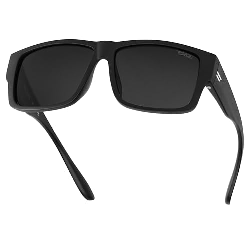 TOROE Z87+ Polarized Safety Sunglasses Matte Black TR90 Frame, ANSI Rated Lens