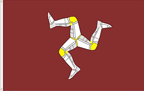 FLAG OF THE ISLE OF MANN. PREMIUM SATIN QUALITY. BIG SIZE 150X90