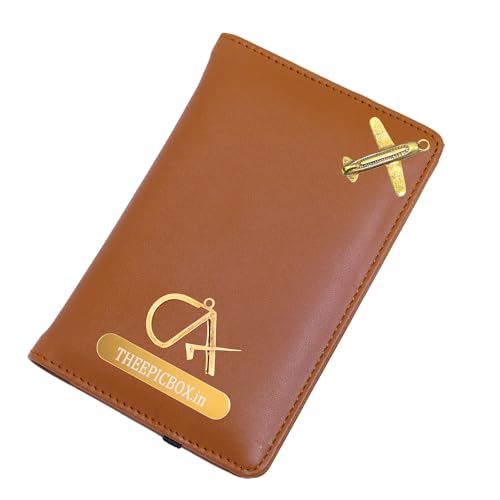 Image of Personalized Passport Cover in Leather Holder, for Travel Organizer Gift for Men and Women, Passport Holder, Elastic Passport Cover (Tan)