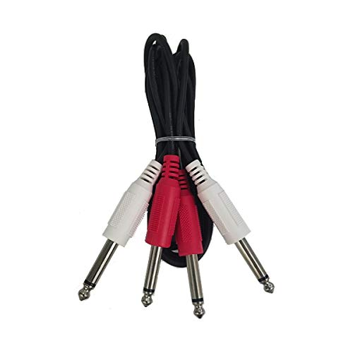 Cable de audio Dual 1/4" TS macho 10 pies miniatura 1