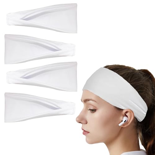 4 Stück Stirnband,schweißband stirn,Stirnband Herren,Stirnband Damen,Stirnband Sport,Stirnband Sommer,Sport Haarband,für Yoga Fitness Laufen Sport(Weiß) 4 Stück Stirnband,schweißband stirn,Stirnband Herren,Stirnband Damen,Stirnband Sport,Stirnband Sommer,Sport Haarband,für Yoga Fitness Laufen Sport(Weiß)