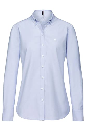 GREIFF Corporate Wear Casual Damen Bluse Langarm Button-Down-Kragen Regular Fit Baumwollmix Oeko TEX® Pflegeleicht Hellblau 36