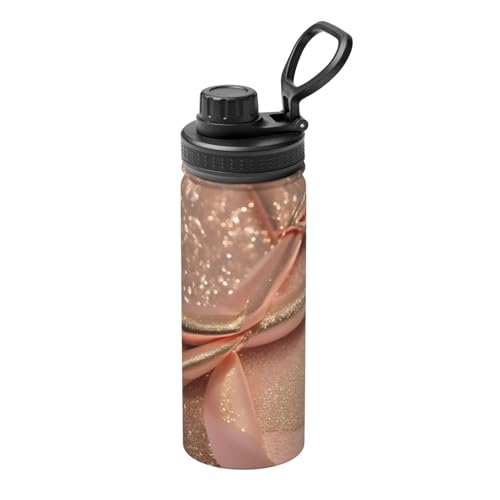 GaxfjRu rose gold glitter Sports Insulated Water Bottle - Premium 18 oz. Stainless Steel Hydration Bottle for Outdoor Enthusiasts