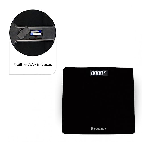 Balança Digital Smart Corporal Tela LED até 180Kg Dellamed Preta