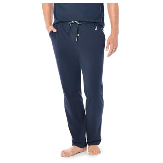 Nautica Men's Soft Knit Sleep Lounge-Pant, Navy, Large