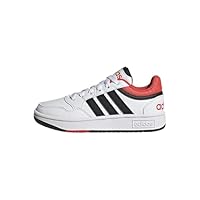 adidas Hoops Shoes, Unisex-Children and Youth Sneakers, Cloud White Core Black Bright Red, 31.5 EU