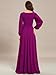 Ever-Pretty Women's V Neck Long Lantern Sleeves Floor Length Ruched Chiffon A-Line Formal Evening Dress Fuchsia US14