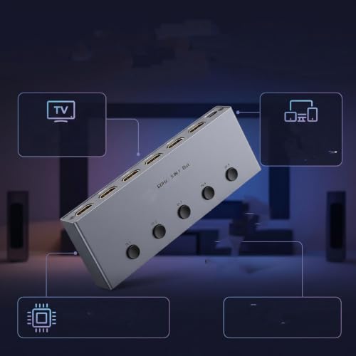 Conmutador de Interfaz Multimedia HD Cryfokt para PC y consolas de juegos 4