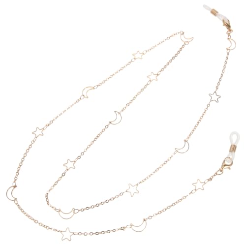Baluue Cadena de cobre para gafas, cordón para gafas, collar con soporte perdido para hombres y mujeres, elegante diseño de estrella hueca, correa para gafas y gafas de sol, accesorio seguro para