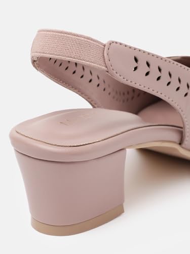Image of Marc Loire Women Pointed Toe Block Heel Sandal for Office Wear