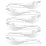 Wareland 6.75 inch Asian Soup Spoons, Ultra-fine Ceramic Chinese Soup Spoons Set of 6, Bright White...