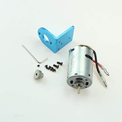 Image of KingVal Replacement 540 Motor with 17T Motor Gear and Motor Mount Combo RC Parts Compatible with WLtoys 12428 12423 12428-A 12428-B 12428-C RC Car