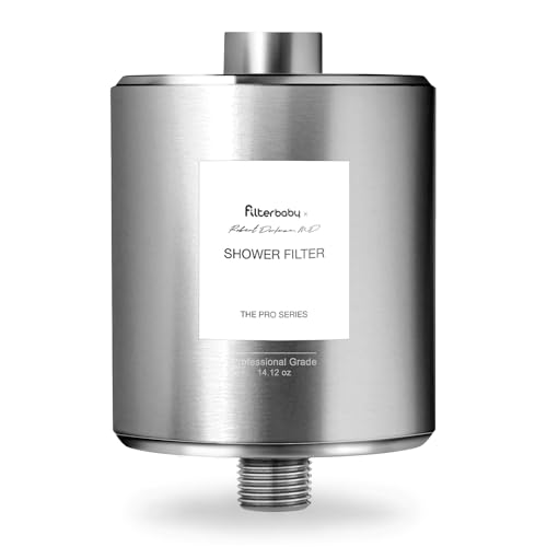 Filterbaby All-Metal Shower Filter Pro - IAPMO Certified to NSF 177 Standard, Doctor Developed, Reduces up to 99% Chlorine/Chloramine/Lead/Certain Heavy Metals,Great Water Pressure,Long Lasting,Chrome