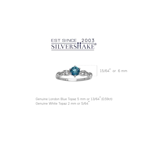 Silvershake 5mm Round Shape White Gold Plated 925 Sterling Silver Engagement Ring2