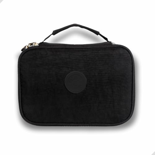 Estojo Escolar Box Grande Organizador Para Lapis e canetas Com Divisorias e com Ziper Necessarie unisex (Preto)