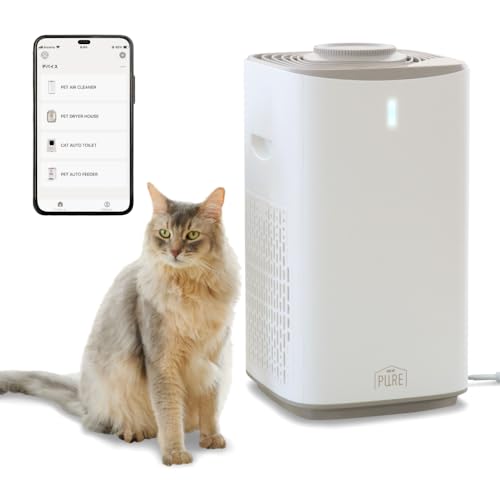 ジェックス【 PURE 】 PET AIR CLEANER ペット用 集毛・消臭機 4枚の消臭フィルター+消臭カートリッジのW消臭&脱臭 270度広角吸引 ペットの抜け毛・ホコリ対策 スマホで簡単設定&手動操作もOK 4段階風量設定 マイナスイオン 国内メ