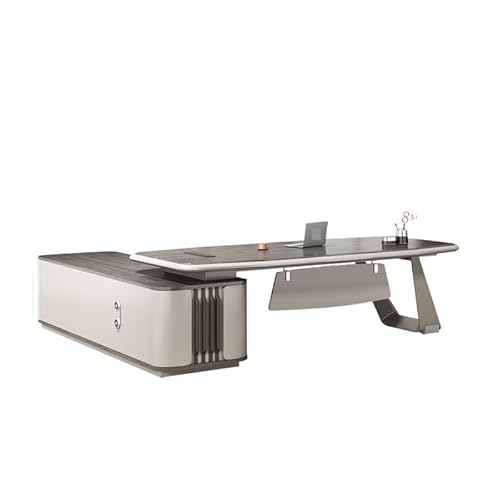 LUZZILE Deask The Boss Desk は、シンプルでモダンなオフィススーパーバイザー、マネージャー、プレジデントデスクで、自宅の勉強部屋や会社に適しています。