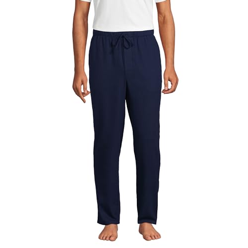 Lands' End Mens Flannel Pajama Pants Deep Sea Navy Regular Large