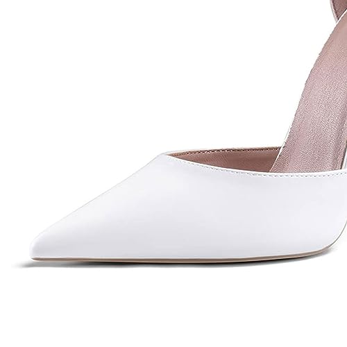 miss left Women's Fashion Ankle Buckle Strap Block High Heel Pumps Closed Pointed Toe D'Orsay Dress Party Event Shoes Size 4-16 US4