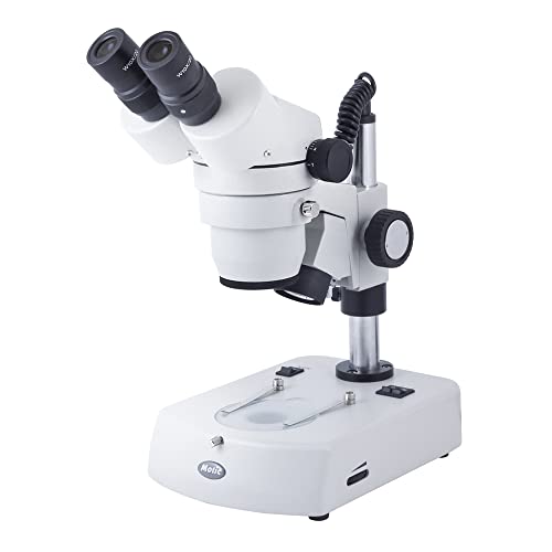 Image of Motic 1100200600161 SMZ-140-N2GG Binocular Stereo Zoom Microscope, WF10x Eyepieces, 10x-40x Magnification, 1x-4x Zoom Objective, Greenough Optical System, Upper and Lower Halogen Illumination, Fixed Stage, 110V