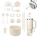 11Stück Stanley Cup Zubehör, inklusive 6 Stanley Cup Auslaufschutz, 2 Strohhalm Abdeckung, 2 Anhänger Zubehör, 1 Silikonhülle für 1,2l und 850 ml Stanley Cup Accessories (Creme Tonal) Abdeckung günstig Kaufen-11Stück Stanley Cup Zubehör, inklusive 6 Stanley Cup Auslaufschutz, 2 Strohhalm Abdeckung, 2 Anhänger Zubehör, 1 Silikonhülle für 1,2l und 850 ml Stanley Cup Accessories (Creme Tonal)