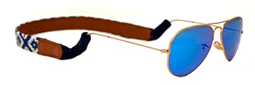 Image of Leather Hand-Stitched Needlepoint Sunglass Strap Retainer