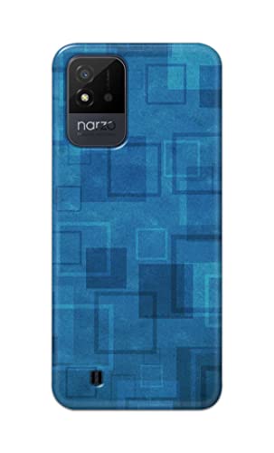 Image of Printed Hard Back Cover Case for Realme Narzo 50i Back Cover (Plain Azure Blue) -1302