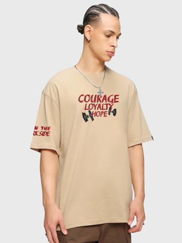 Image of Bewakoof X Star Wars Stormtrooper Men's Cotton Graphic Print Oversized Fit Half Sleeve Round Neck T-Shirt | Casual Wear | Street Wear | Oversized t Shirt for Men Cotton | Baggy