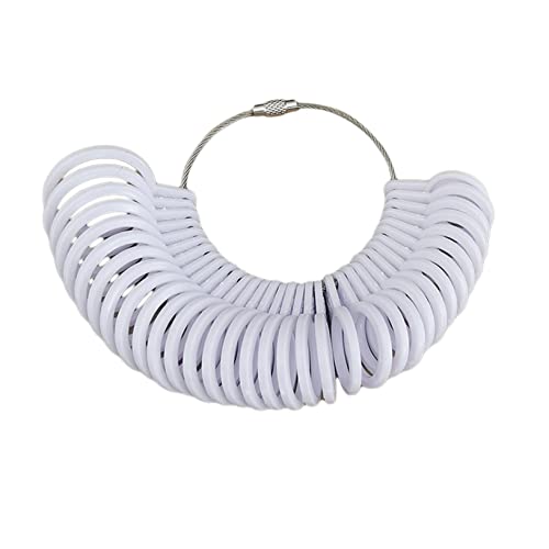 Géneric Finger Ring Metal Meter Gauge Jewelry Sizers Stainless Iron Ring Sizer Finger Ring Measuring Tool Circle Templates for Jewelry Size Measurement,White