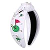 Golf Headbands for Women Golf Accessories Golf Ball Flag Bag Cart Club Headbands Jeweled Rhinestone Pearl Knotted Headband Sport Game Day Headband Golf Hair Accessories Outfits Gifts (Pattern D)
